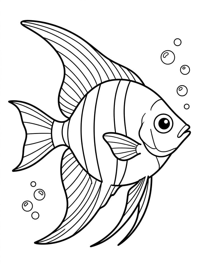 Coloriage Poisson-ange facile