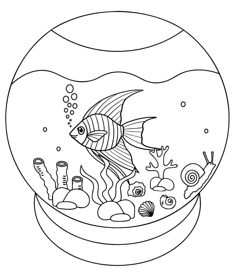 Coloriage Poisson-ange Imprimable Gratuit Pour les Enfants