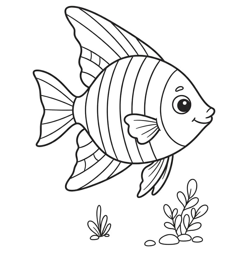 Coloriage Poisson-ange mignon
