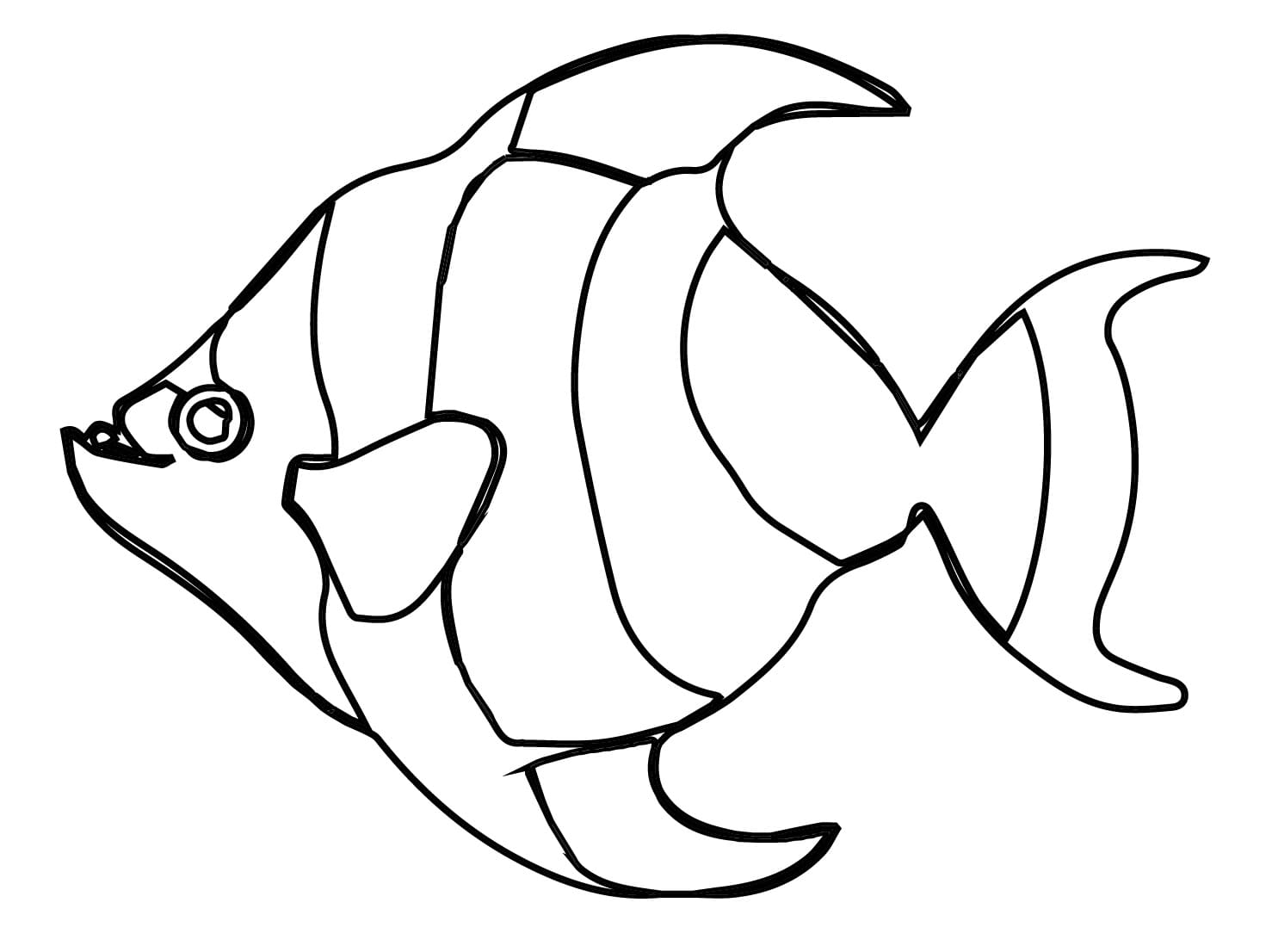 Coloriage Poisson-ange Pour les Enfants