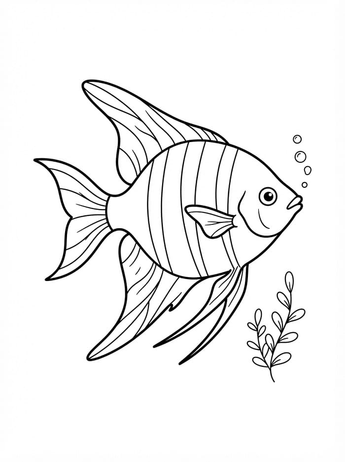 Coloriage Poisson-ange réaliste