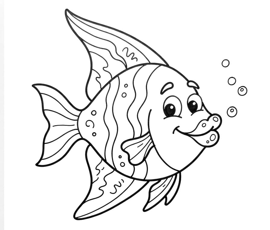 Coloriage Poisson-ange rigolo