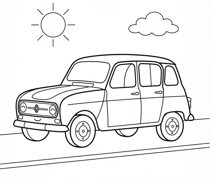 Coloriage Renault heureuse