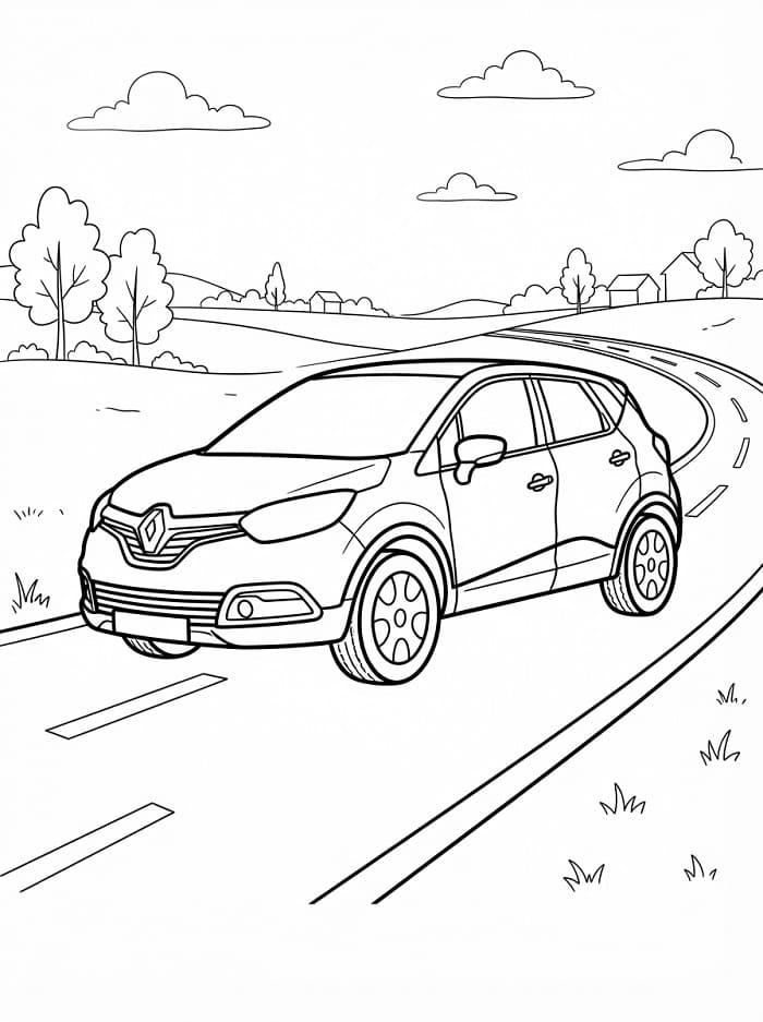 Coloriage Renault Sur la Route