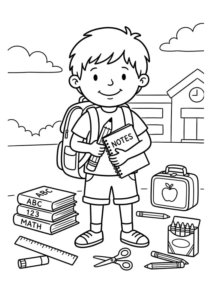 Coloriage Rentrée Scolaire 8