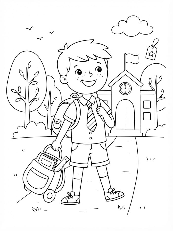 Coloriage Rentrée Scolaire Gratuit Pour les Enfants