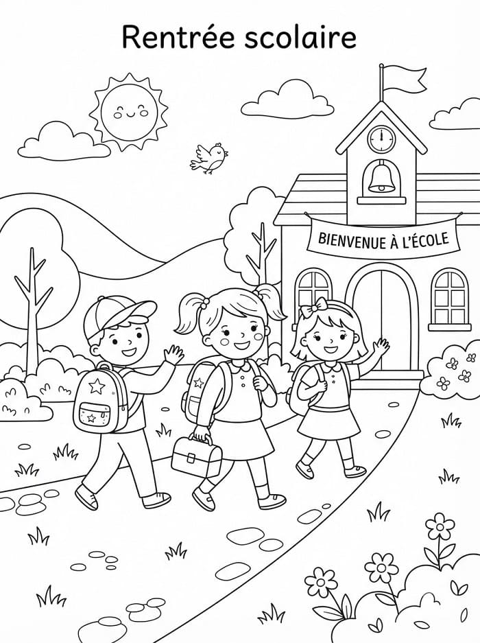 Coloriage Rentrée Scolaire Gratuit
