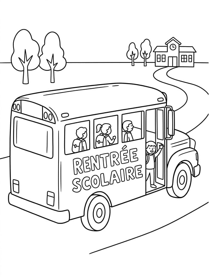 Coloriage Rentrée Scolaire Imprimable Pour les Enfants