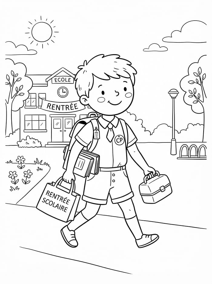 Coloriage Rentrée Scolaire Pour Enfants