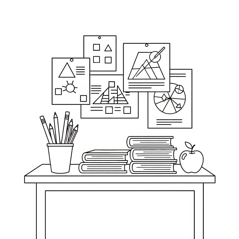 Coloriage Rentrée Scolaire Pour les Enfants de 6 Ans