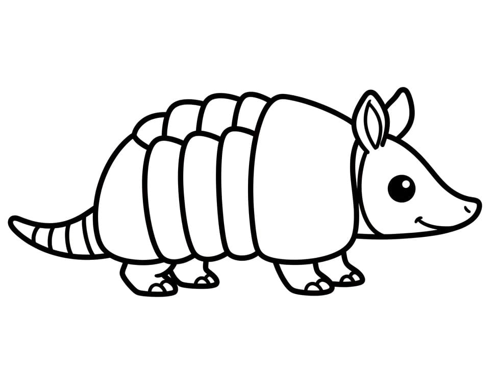 Coloriage Simple tatou