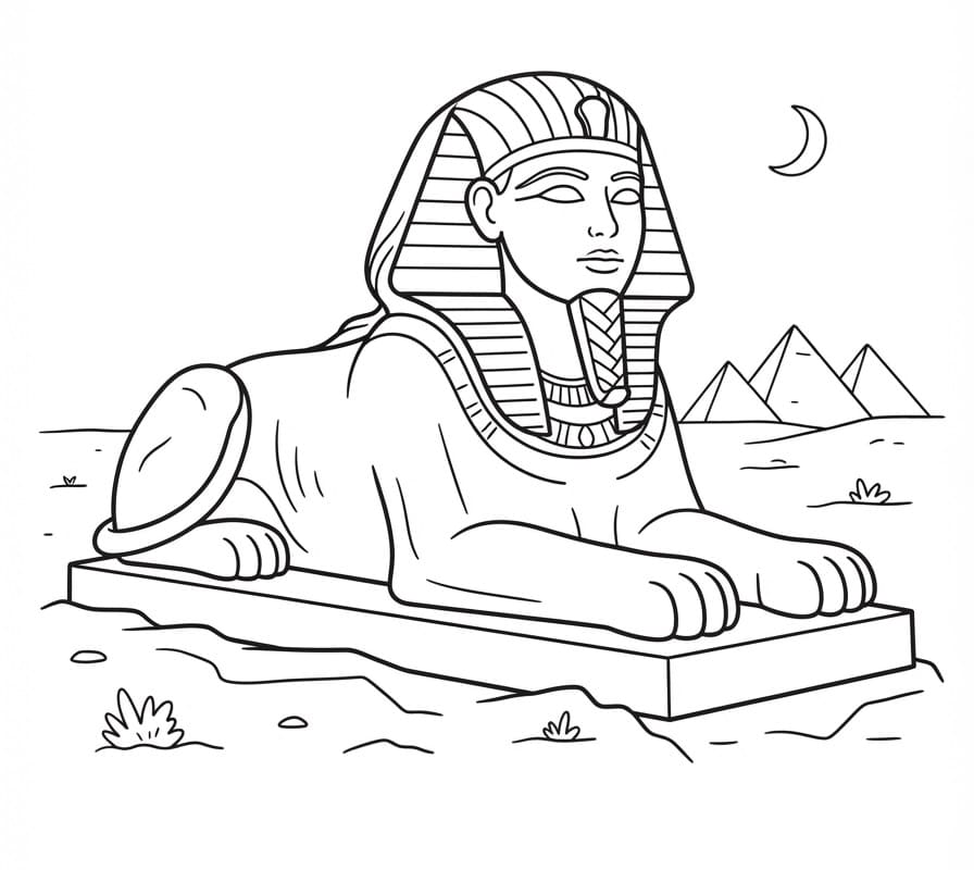 Coloriage Sphinx Gratuit Pour les Enfants