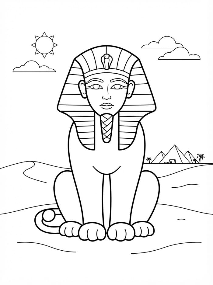 Coloriage Sphinx Imprimable Gratuit Pour les Enfants