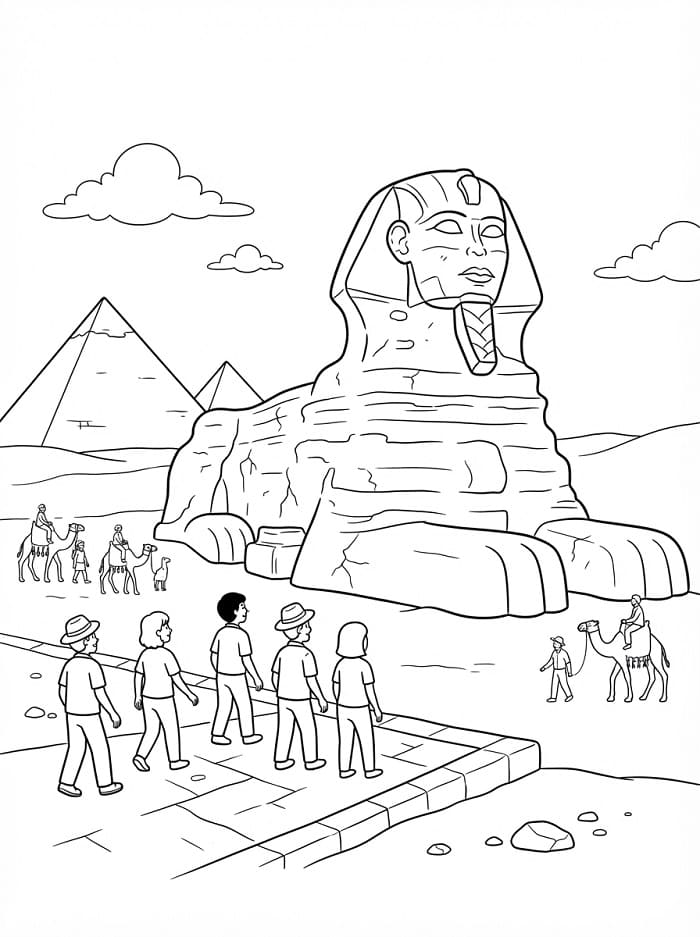 Coloriage Sphinx Réaliste