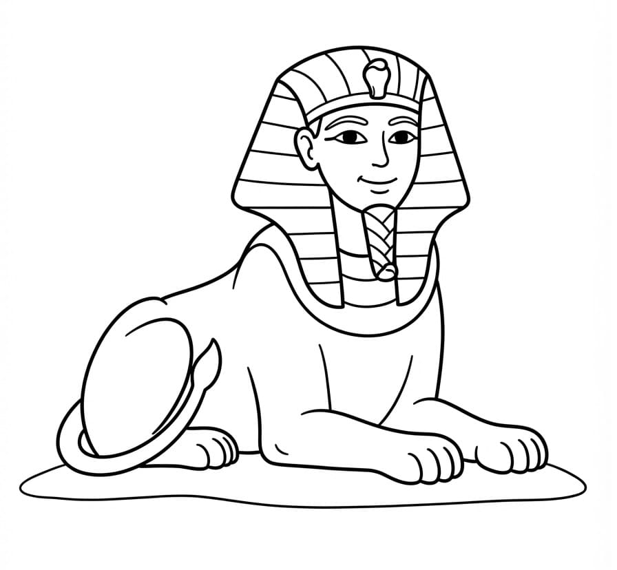 Coloriage Sphinx souriant