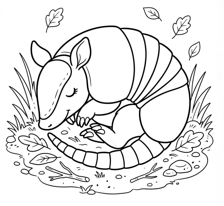 Coloriage Tatou endormi