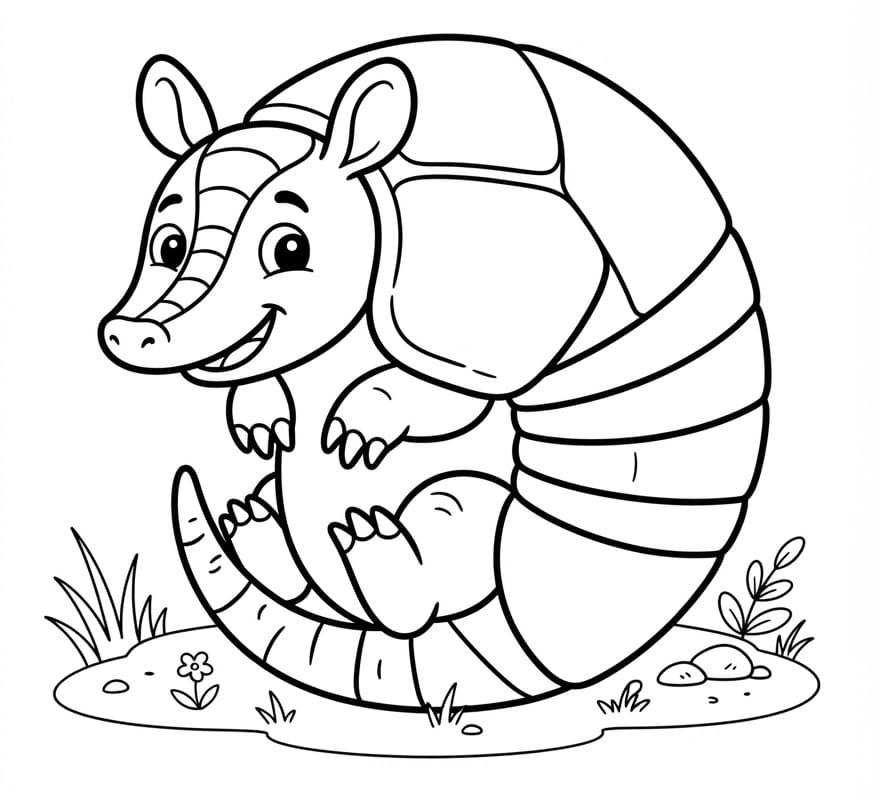 Coloriage Tatou joyeux