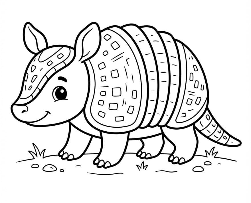 Coloriage Tatou souriant
