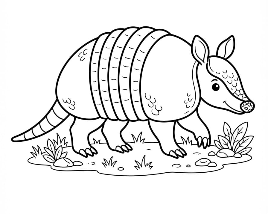 Coloriage Tatou très Mignon