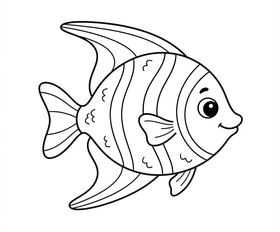 Coloriage Un adorable poisson-ange