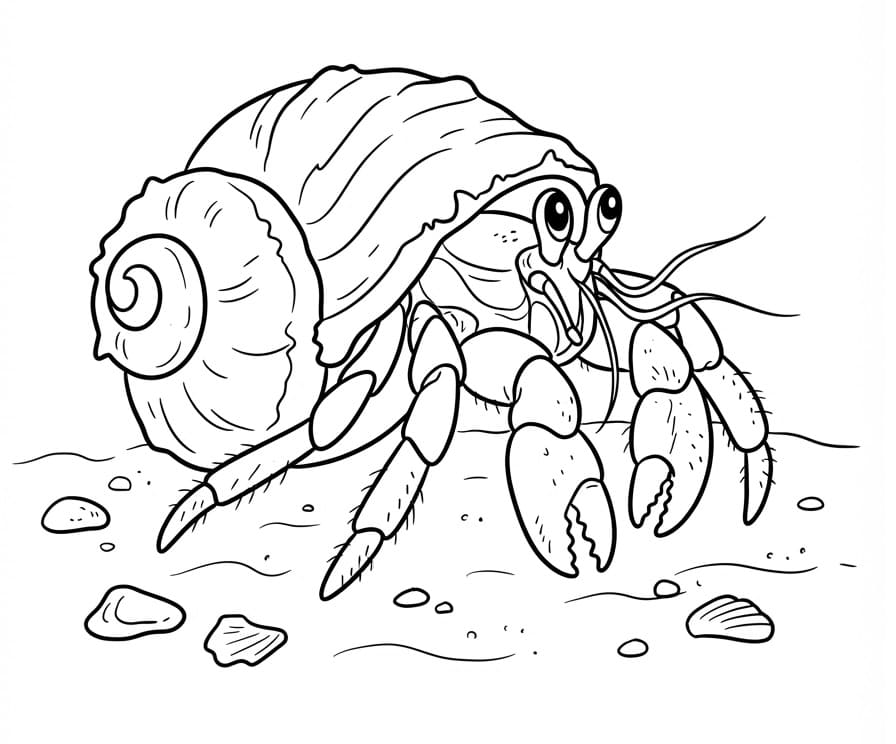 Coloriage Un bernard-l'ermite