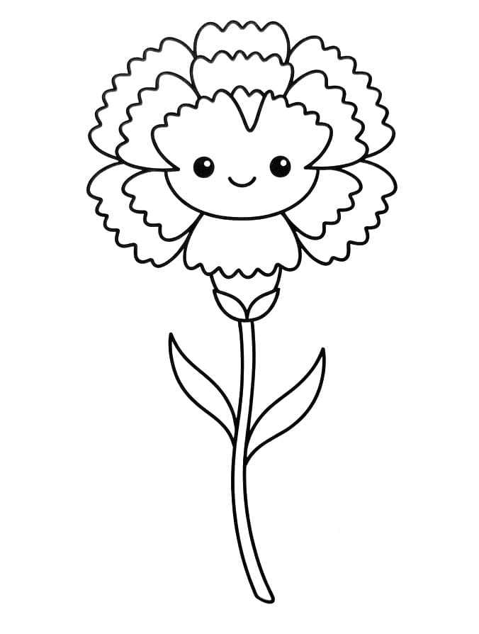 Coloriage Un œillet mignon