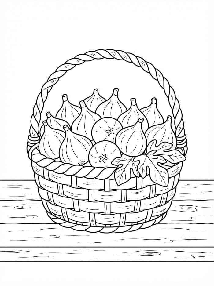 Coloriage Un panier de figues