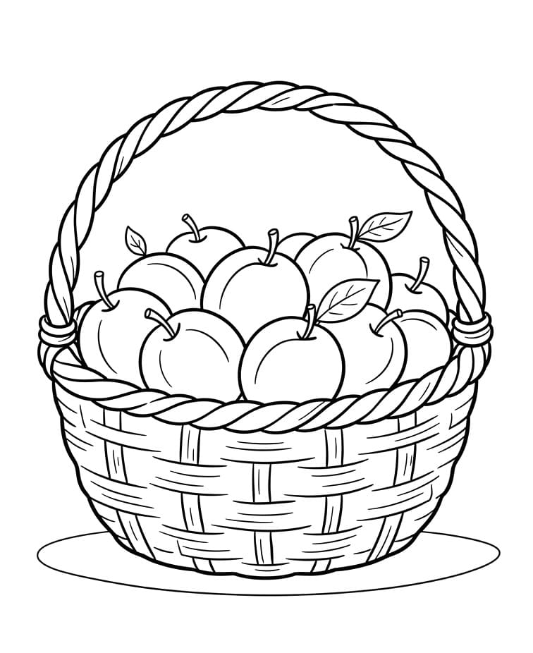 Coloriage Un panier de prunes
