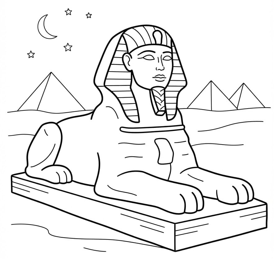 Coloriage Un Simple Sphinx