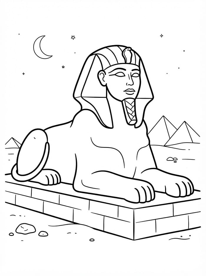 Coloriage Un Sphinx facile