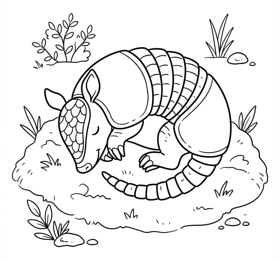 Coloriage Un Tatou endormi