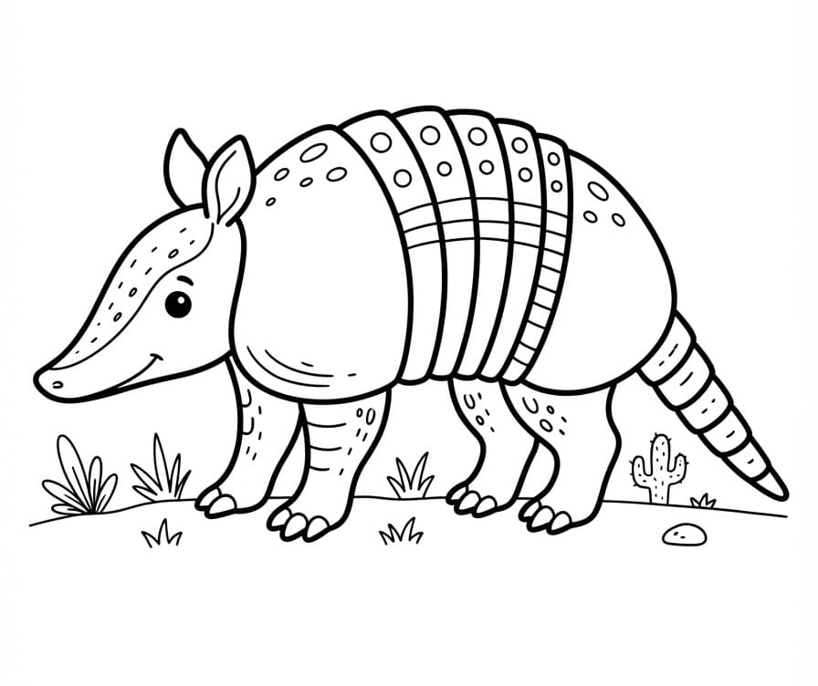 Coloriage Un Tatou Mignon