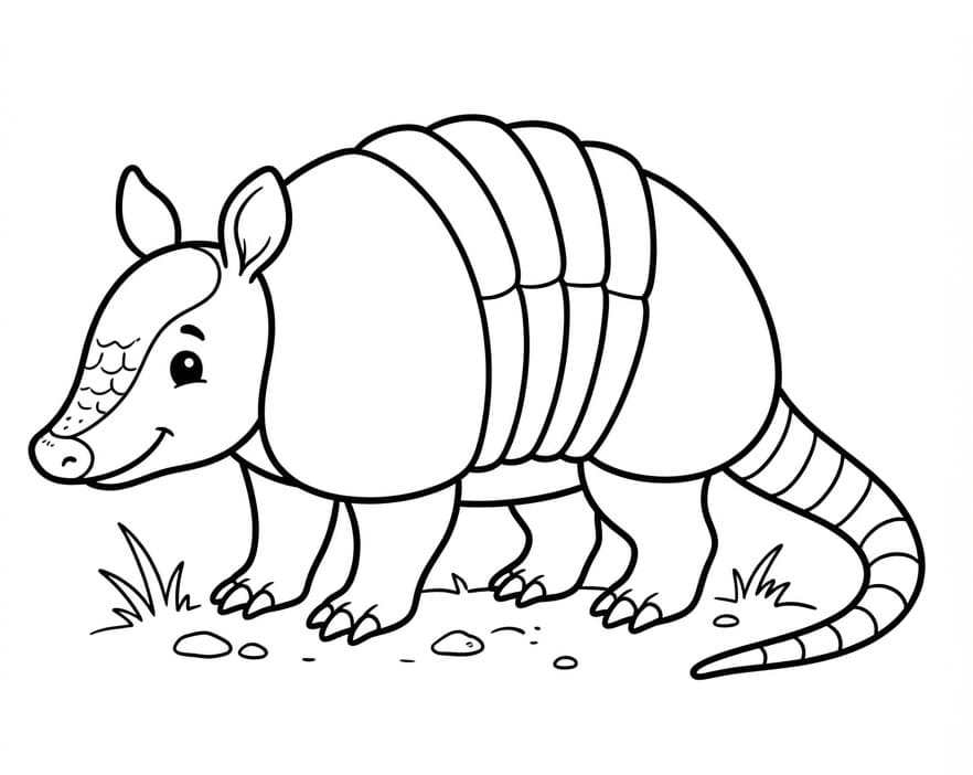 Coloriage Un Tatou très Mignon