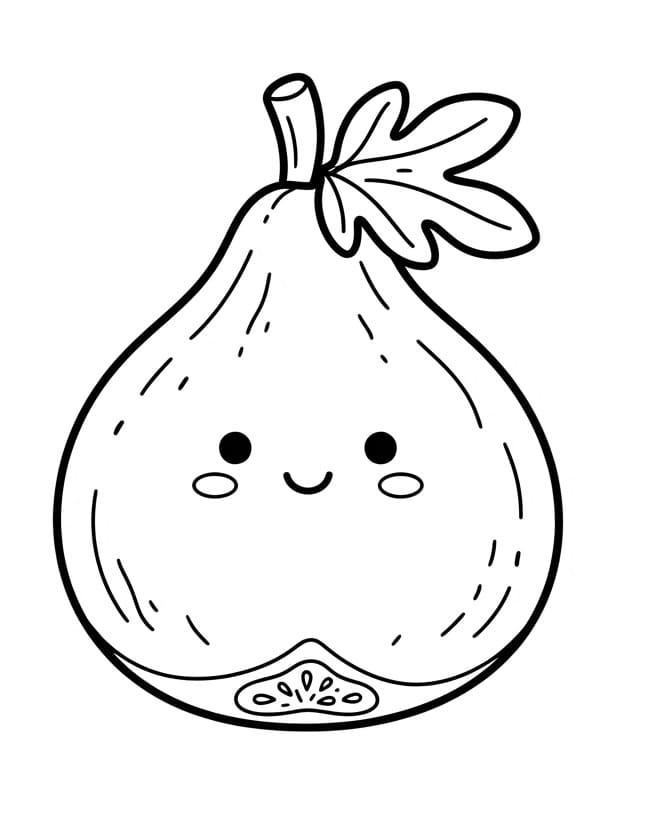 Coloriage Une Figue Mignonne