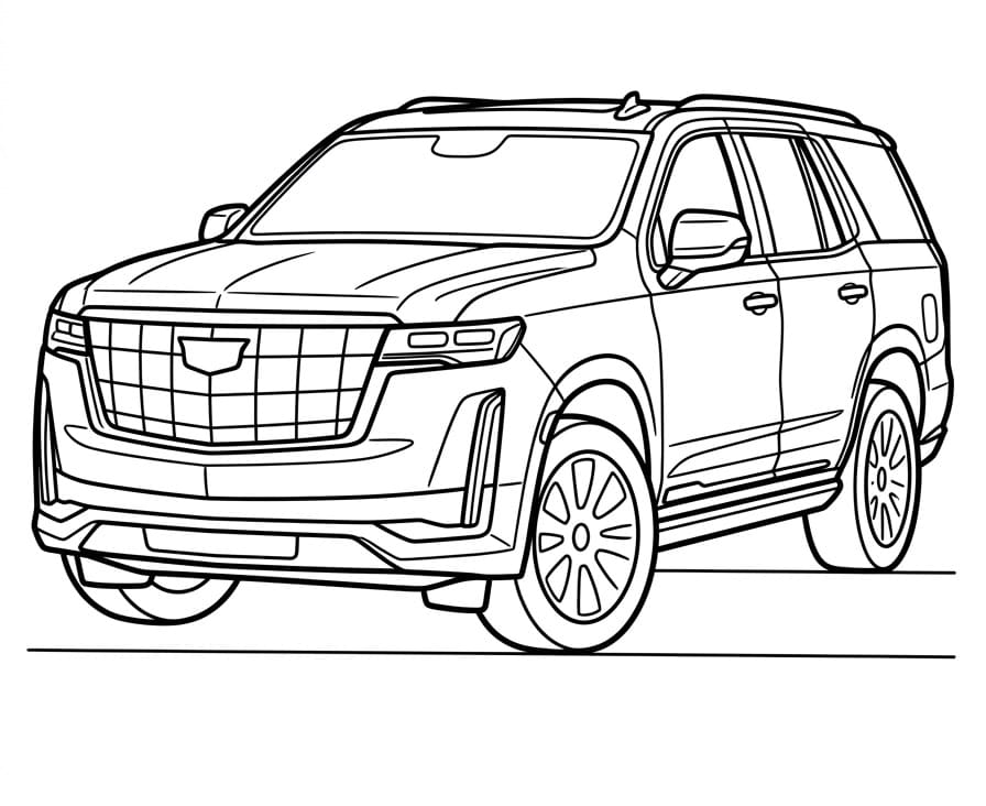 Coloriage Voiture Cadillac Escalade SUV