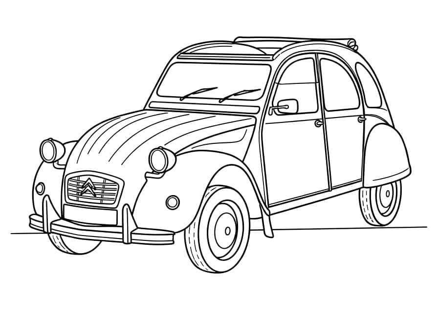 Coloriage Voiture Citroen 2 CV