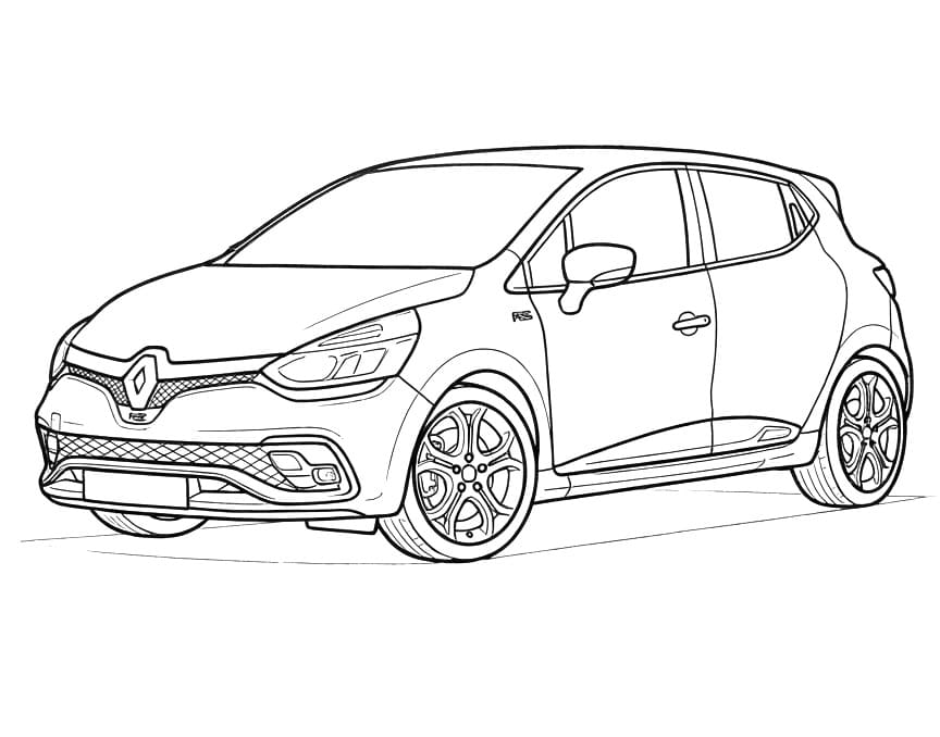 Coloriage Voiture Renault Clio RS