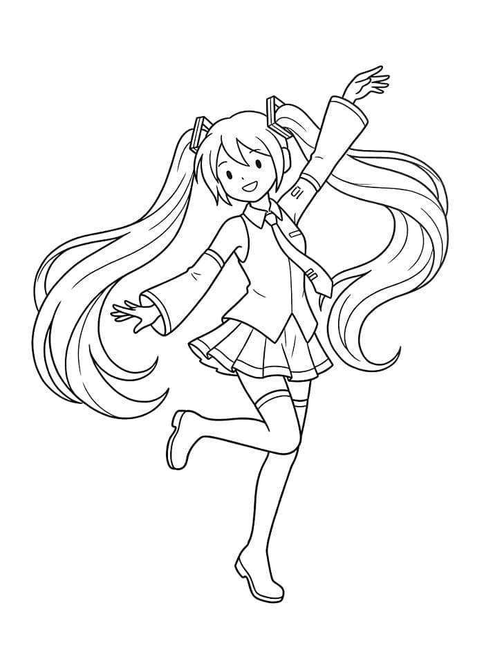Coloriage Adorable Hatsune Miku