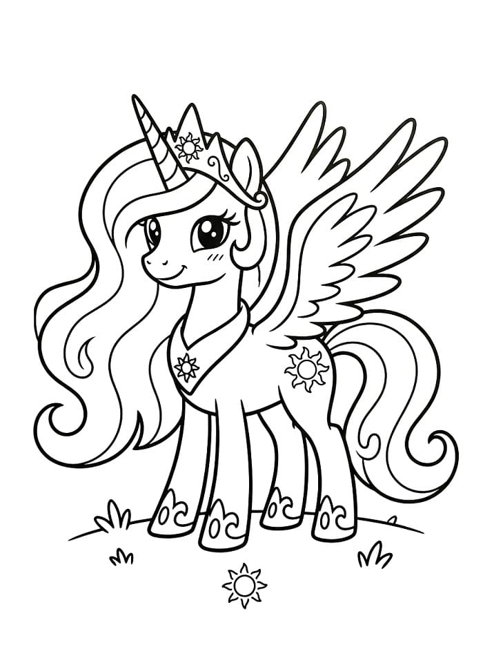 Coloriage Adorable princesse Celestia