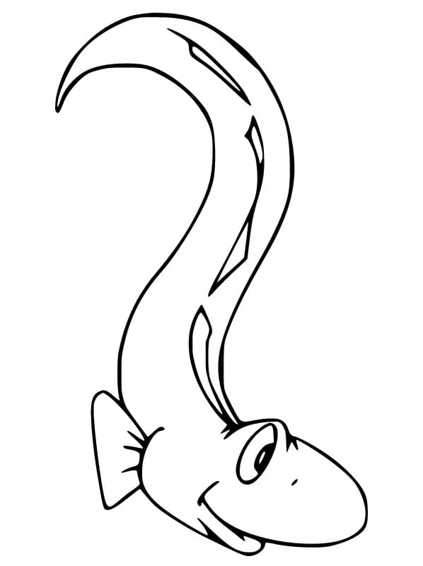 Coloriage Anguille heureuse