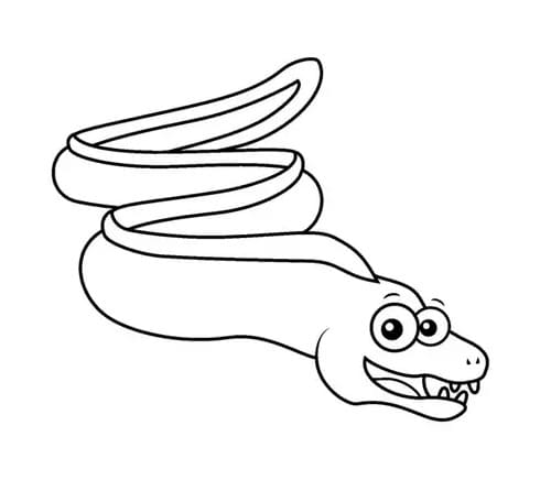 Coloriage Anguille rigolote