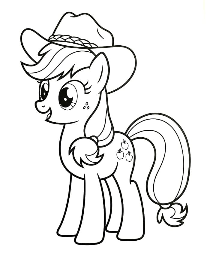 Coloriage Applejack avec un chapeau de cow-boy
