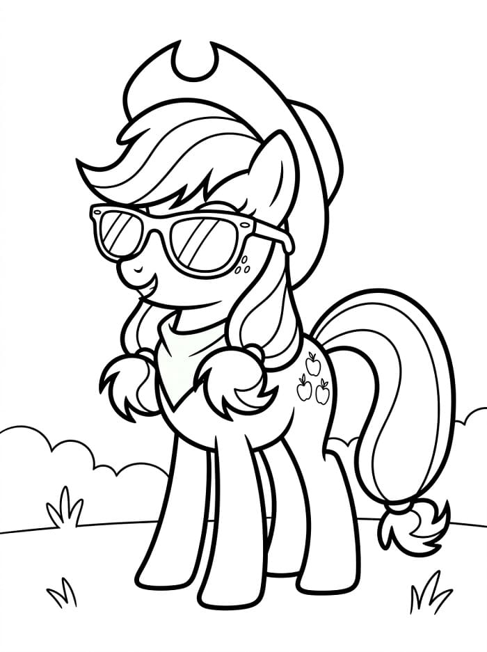 Coloriage Applejack et des lunettes de soleil