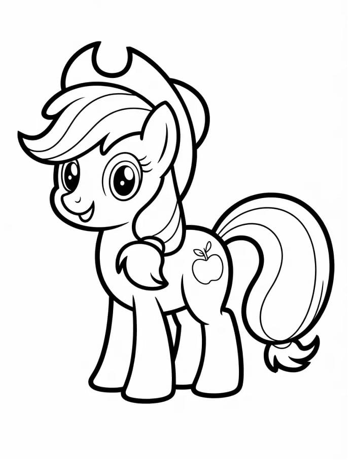 Coloriage Applejack heureuse