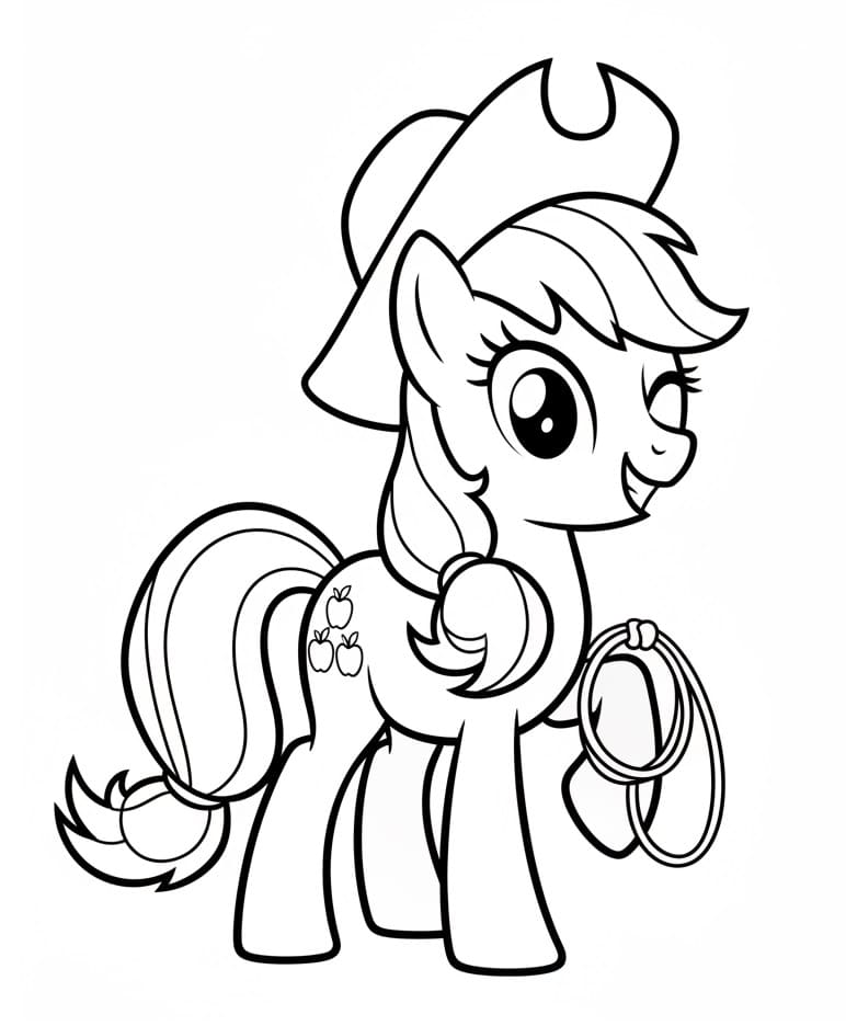 Coloriage Applejack joyeuse