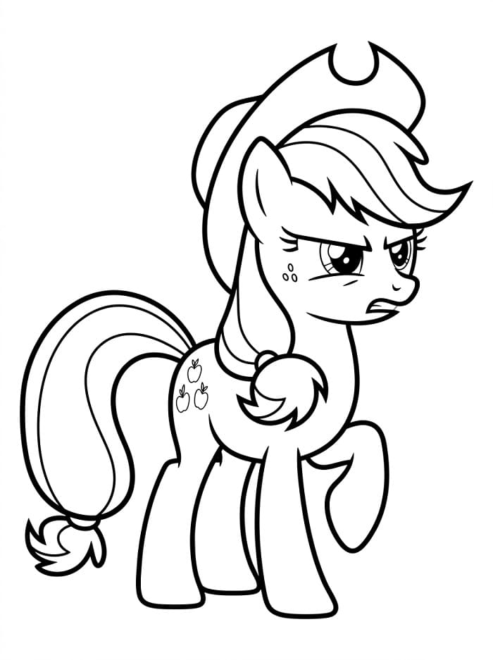 Coloriage Applejack malheureuse