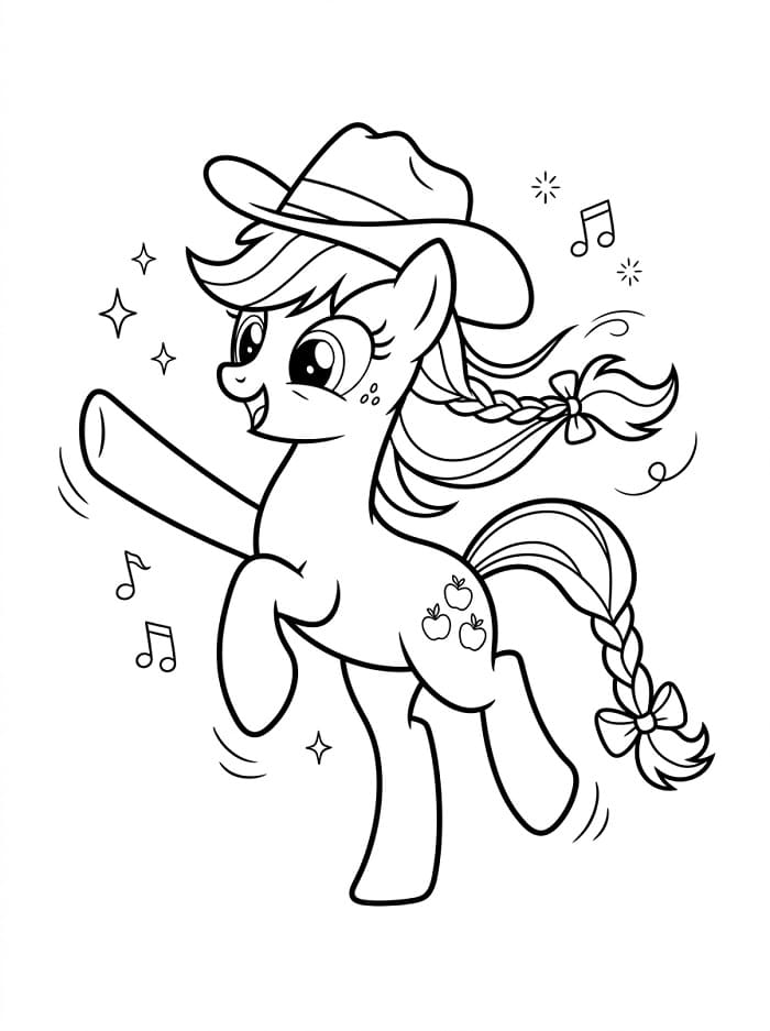 Coloriage Applejack qui danse