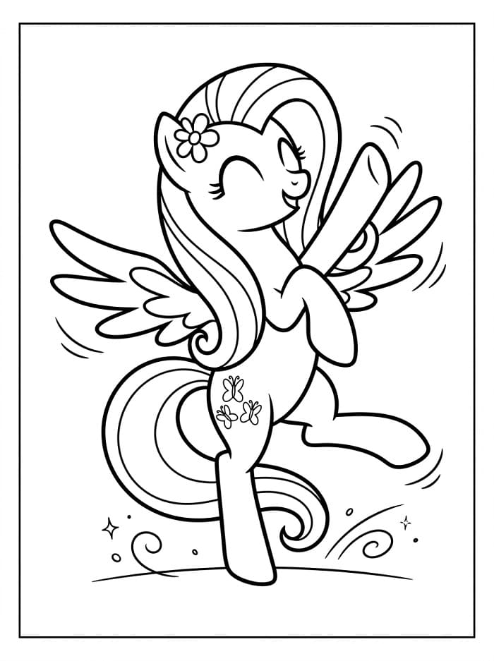 Coloriage Dessin de Fluttershy Gratuit