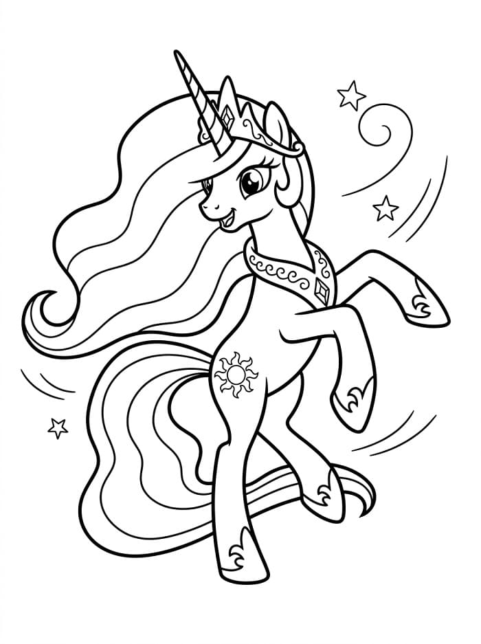 Coloriage Dessin de la princesse Celestia Gratuit