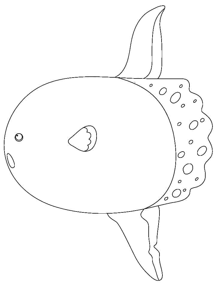 Coloriage Dessin de poisson-lune gratuit
